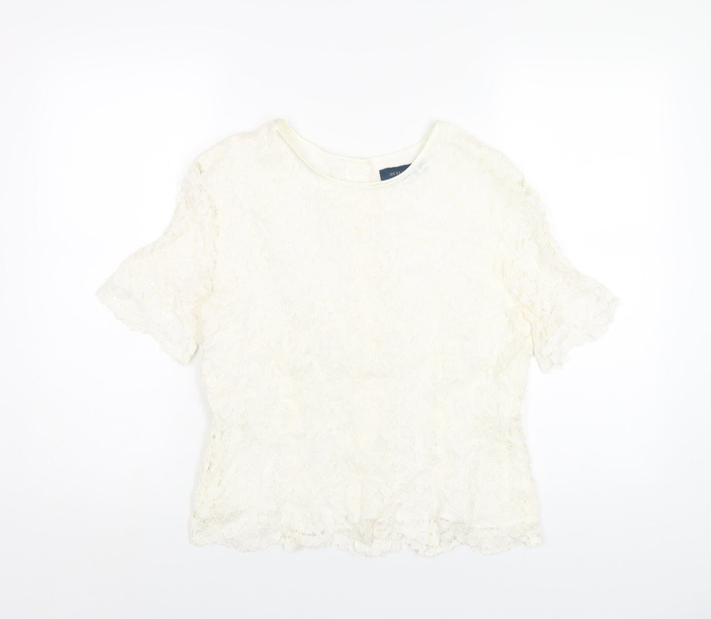 Womens UK Size 14 Debenhams Ivory Basic T-Shirt