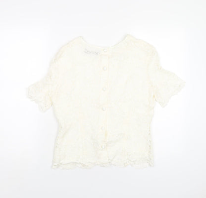 Womens UK Size 14 Debenhams Ivory Basic T-Shirt