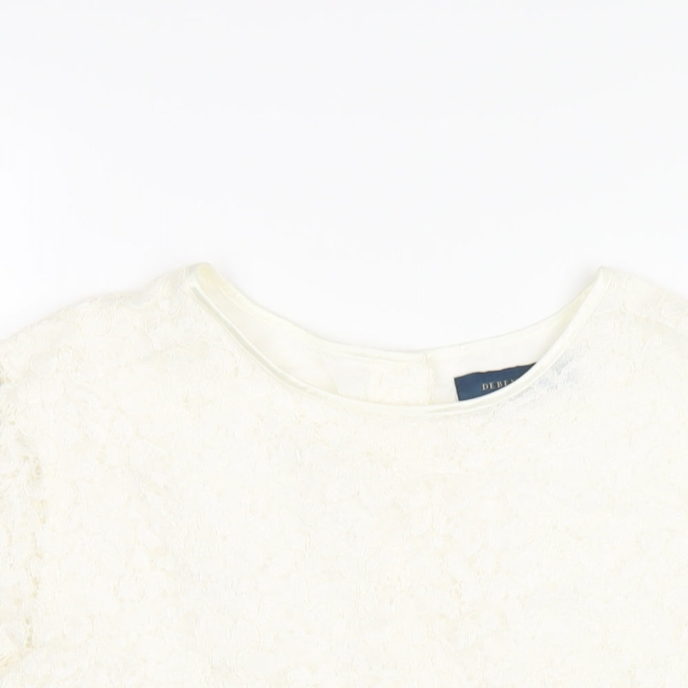 Womens UK Size 14 Debenhams Ivory Basic T-Shirt