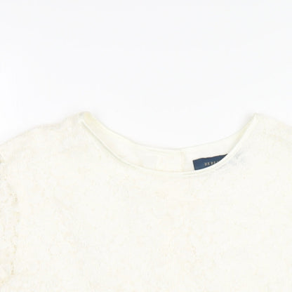 Womens UK Size 14 Debenhams Ivory Basic T-Shirt