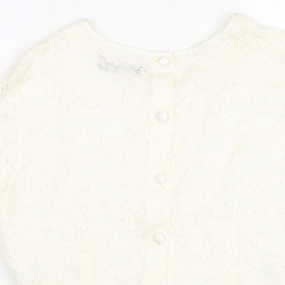 Womens UK Size 14 Debenhams Ivory Basic T-Shirt