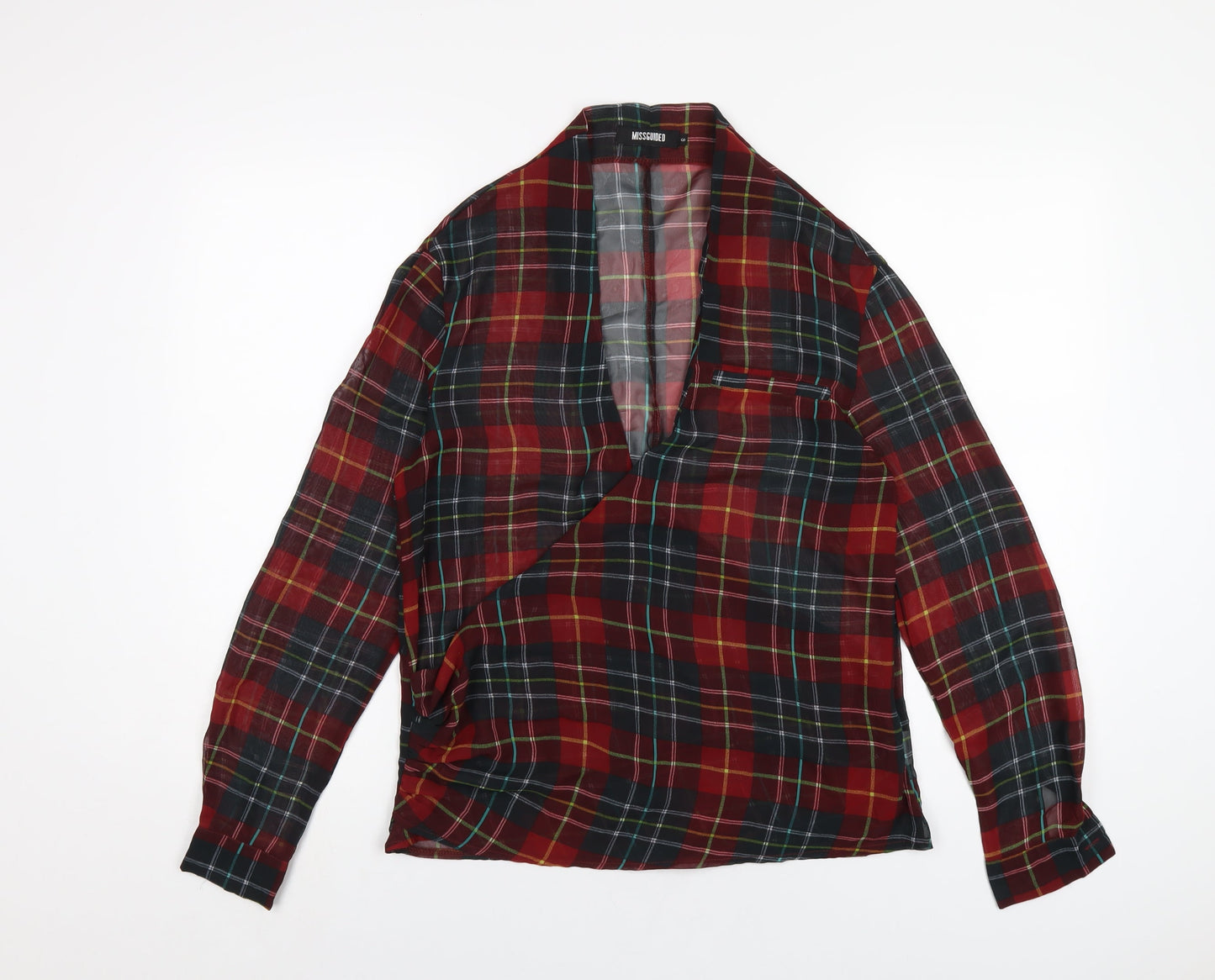 Womens UK Size 6 Missguided Red Basic Blouse