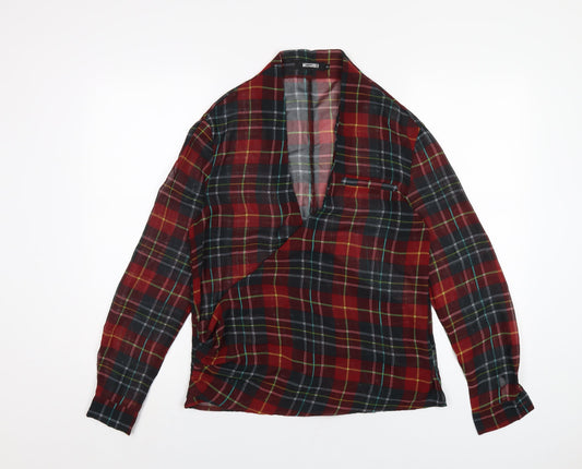 Womens UK Size 6 Missguided Red Basic Blouse