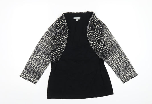 Womens UK Size 14 Per Una Black Basic T-Shirt