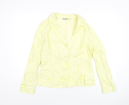 Per Una Womens Yellow Jacket Blazer Size 14 Button