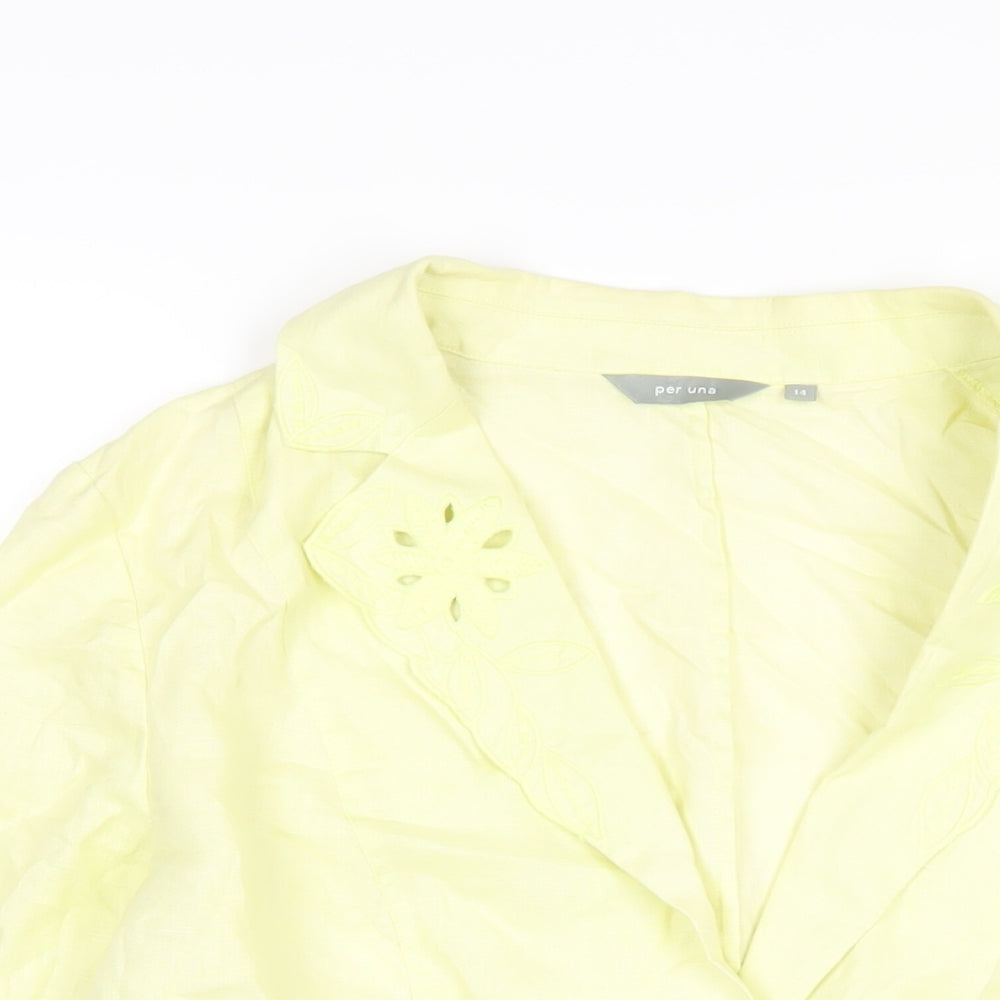 Womens UK Size 14 Per Una Yellow Jacket