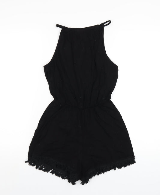 Womens UK Size 8 ASOS One-Piece Black Playsuit