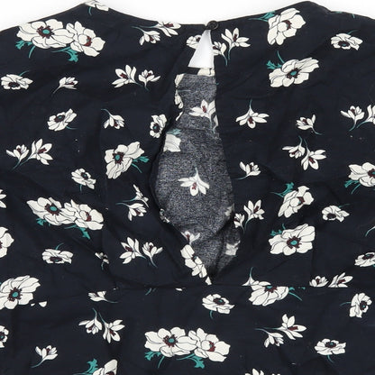 Womens UK Size 12 Topshop Blue Basic T-Shirt
