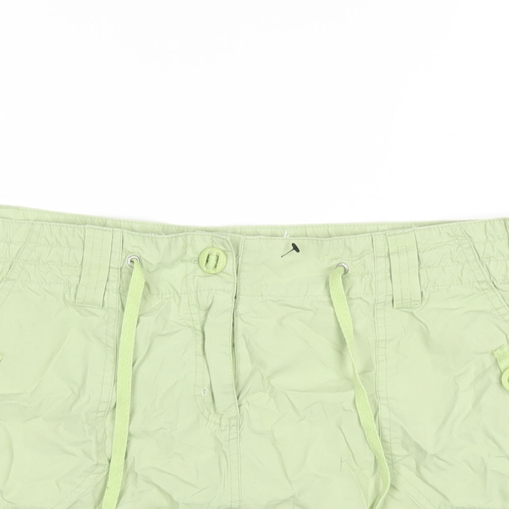 Dorothy Perkins Womens Green Cotton A-Line Skirt Size 14 Zip