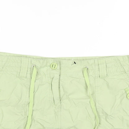 Dorothy Perkins Womens Green Cotton A-Line Skirt Size 14 Zip