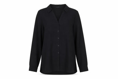 Debenhams Womens Black Polyester Basic Button-Up Size 10 Collared