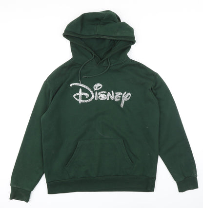 Womens UK Size S Disney Green Pullover Hoodie
