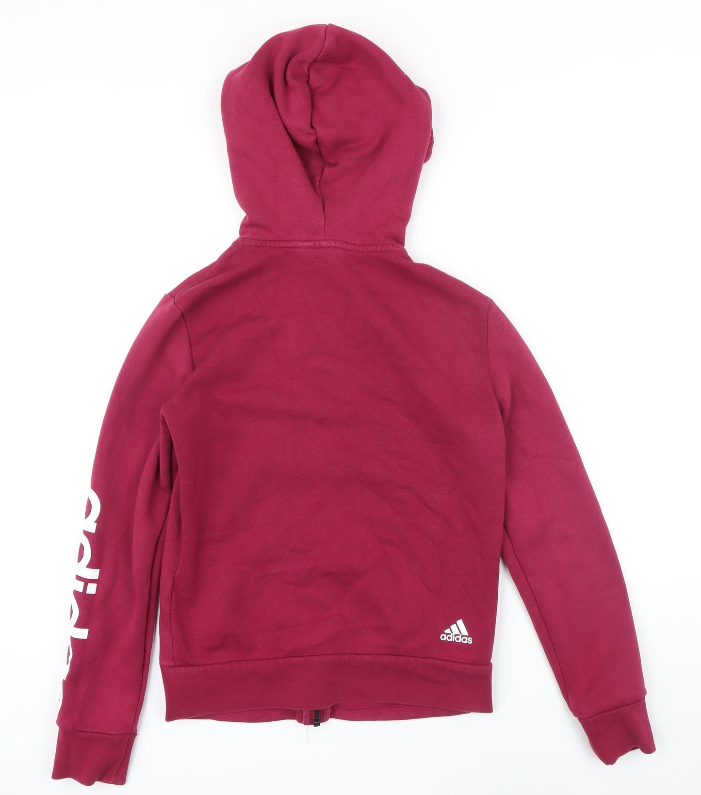 Addidas Womens Pink Polyester Full Zip Hoodie Size S Zip