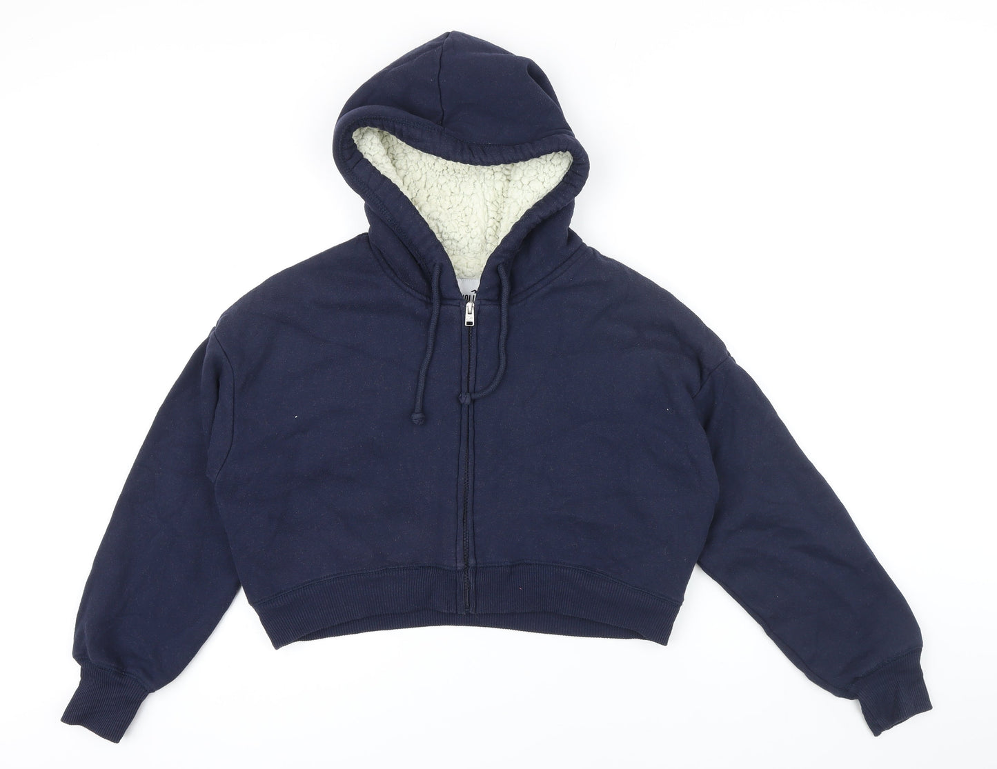 Hollister Womens Black Polyamide Fibre Full Zip Hoodie Size XS Zip - Fleece lining