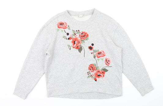 H&M` Womens Green Polycotton Pullover Sweatshirt One Size