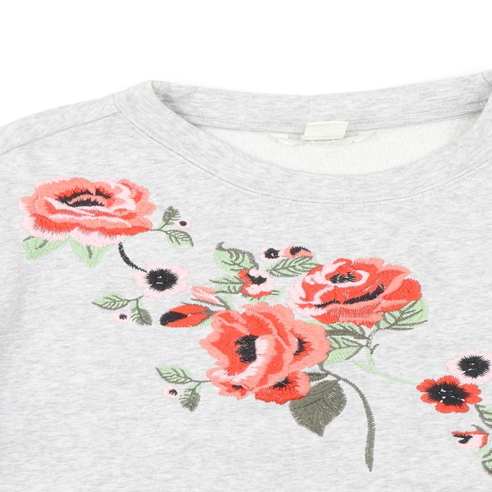 H&M` Womens Green Polycotton Pullover Sweatshirt One Size