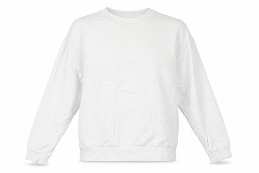 Front view of ASOS women’s white polyester pullover sweatshirt, size L