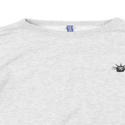 H&M` Womens Green Viscose Pullover Sweatshirt Size M