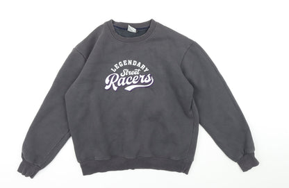 The high grade Boys Grey Cotton Pullover Sweatshirt Size M