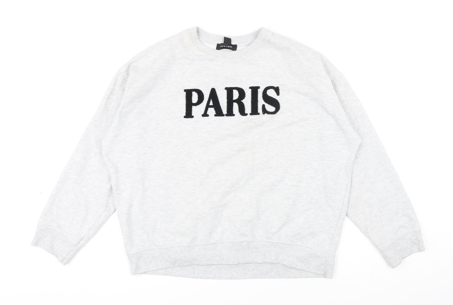 H&M Womens Grey Cotton Pullover Sweatshirt Size M - Paris