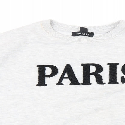 H&M Womens Grey Cotton Pullover Sweatshirt Size M - Paris