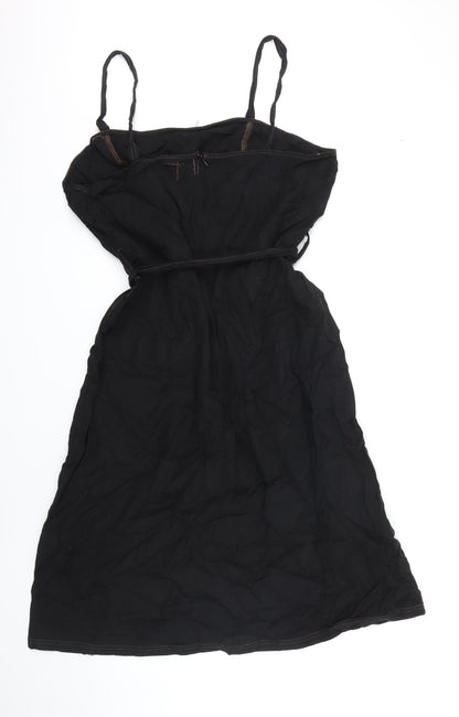 ASOS Womens Black Cotton A-Line Size 18 Square Neck