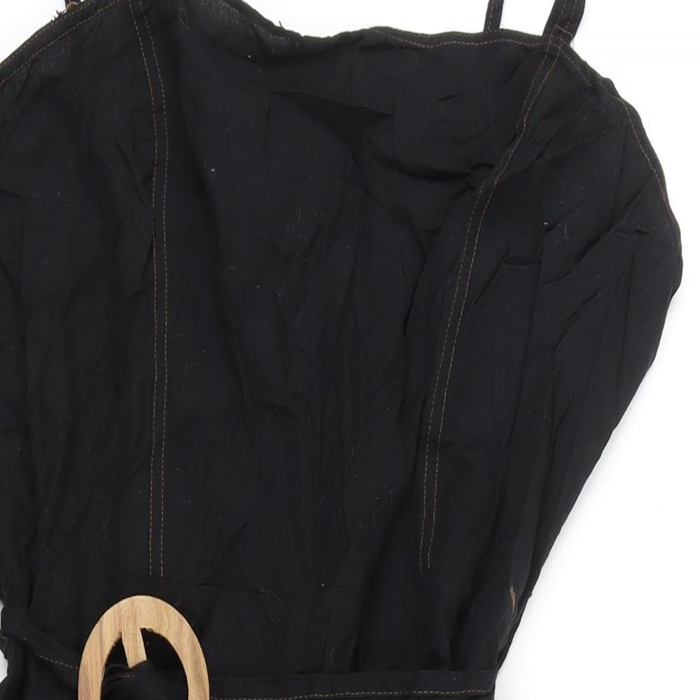 ASOS Womens Black Cotton A-Line Size 18 Square Neck