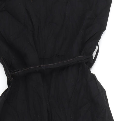ASOS Womens Black Cotton A-Line Size 18 Square Neck