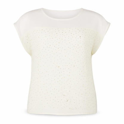 bysi Womens Ivory Polyester Tunic Blouse Size 8 Scoop Neck