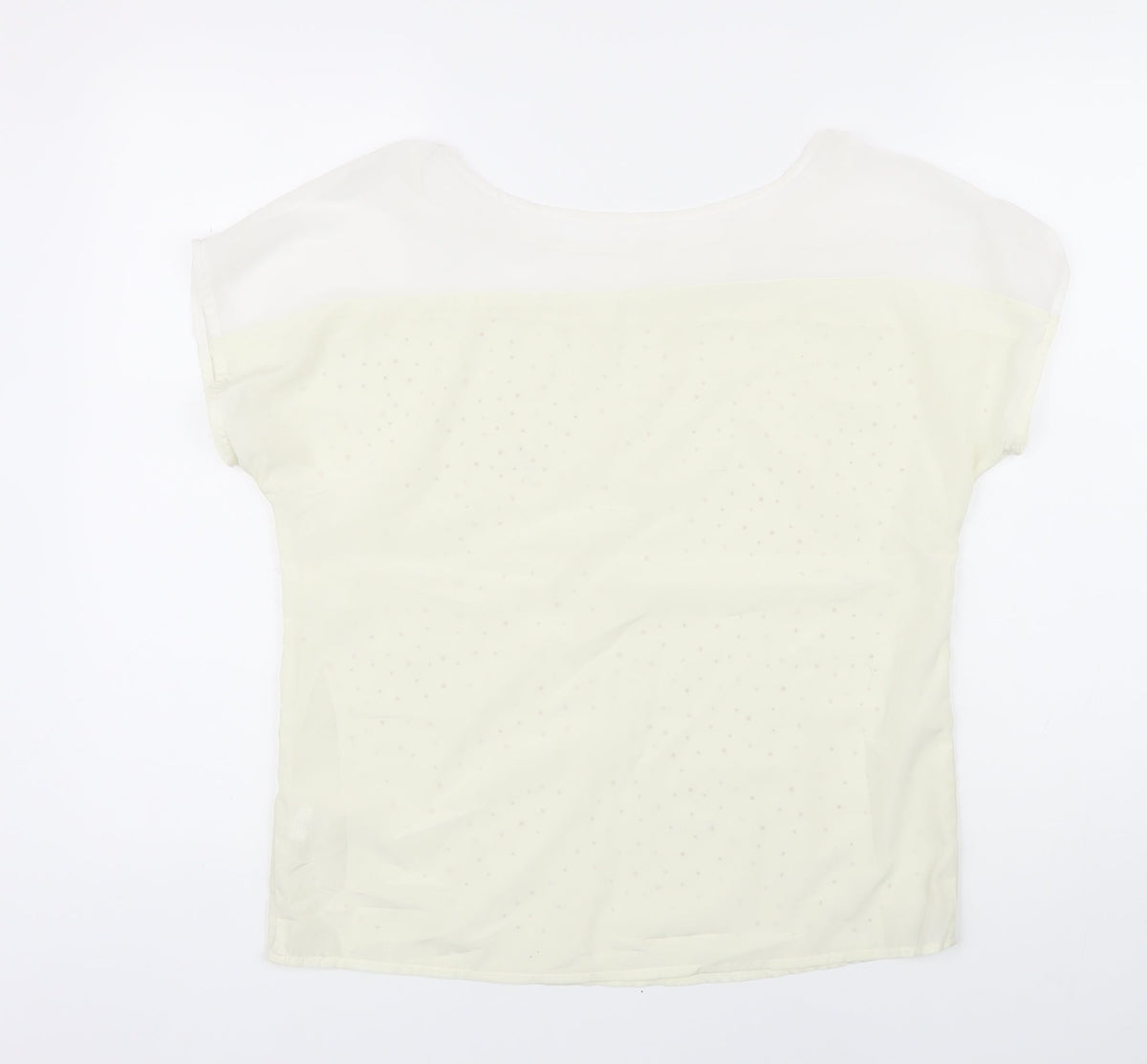 bysi Womens Ivory Polyester Tunic Blouse Size 8 Scoop Neck