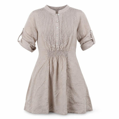 Dorothy Perkins Womens Beige Polyester Shirt Dress Size 12 Collared Button