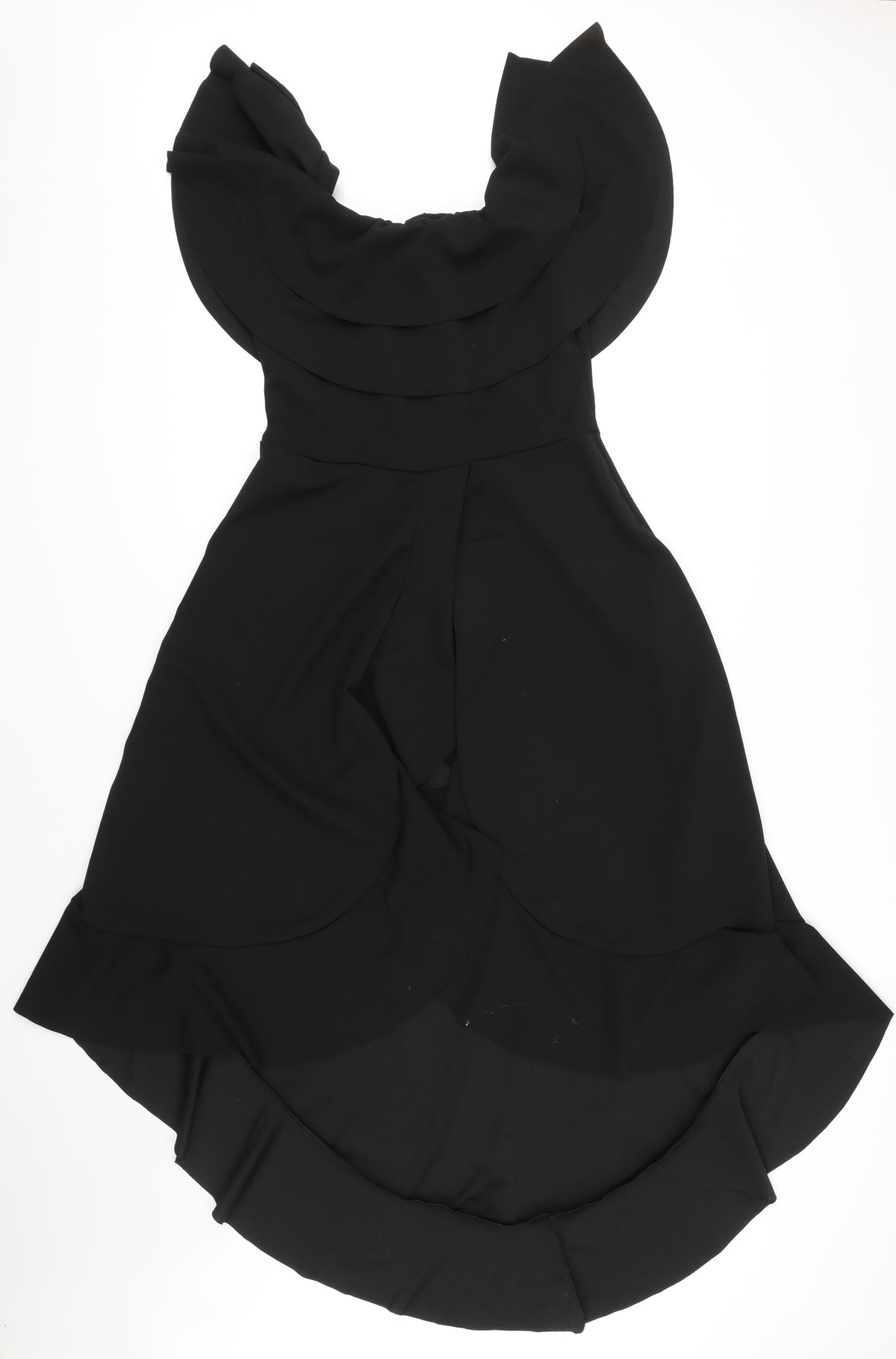Missfiga Womens Black Polyester A-Line Size 14 Scoop Neck