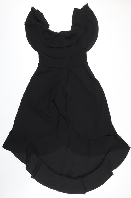 Missfiga Womens Black Polyester A-Line Size 14 Scoop Neck