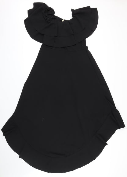 Missfiga Womens Black Polyester A-Line Size 14 Scoop Neck
