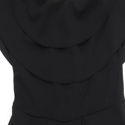 Missfiga Womens Black Polyester A-Line Size 14 Scoop Neck