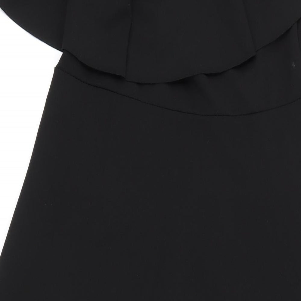 Missfiga Womens Black Polyester A-Line Size 14 Scoop Neck