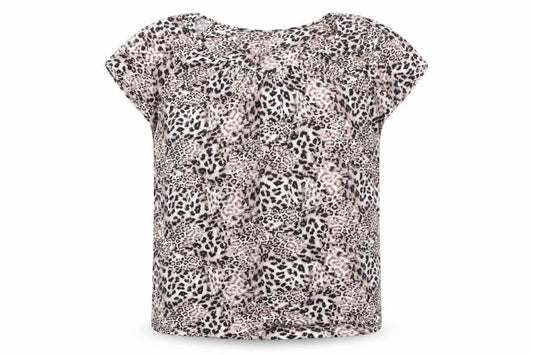 Marks & Spencer Womens Multicoloured Animal Print Viscose Tunic Blouse Size 12 Scoop Neck