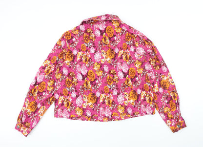 YAS Womens Multicoloured Floral Jacket Size M Button