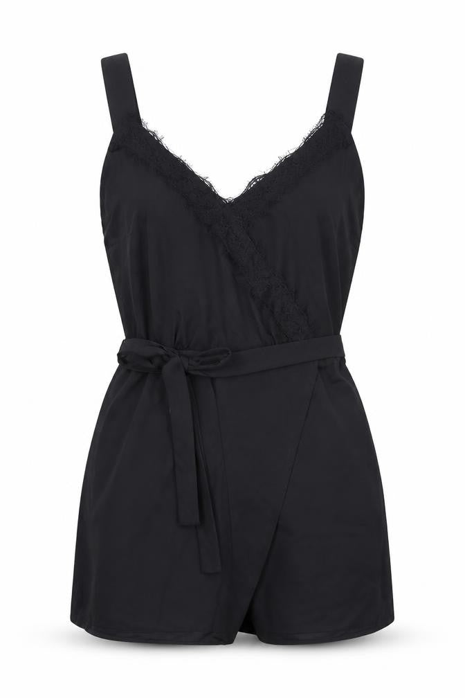 Womens UK Size 10 Miss Selfridge One-Piece Black Playsuit