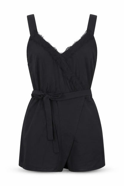 Womens UK Size 10 Miss Selfridge One-Piece Black Playsuit
