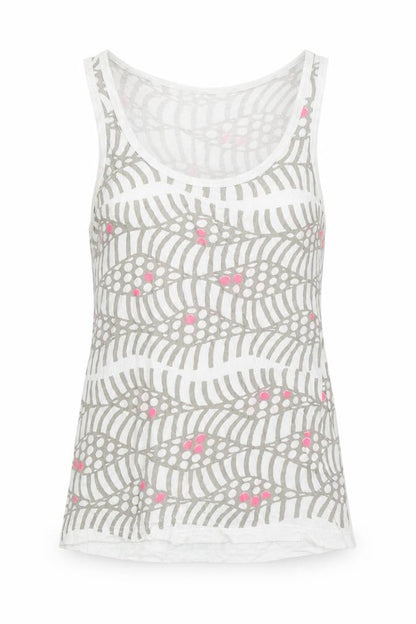 Topshop Womens Multicoloured Geometric 100% Cotton Basic Tank Size 10 Scoop Neck