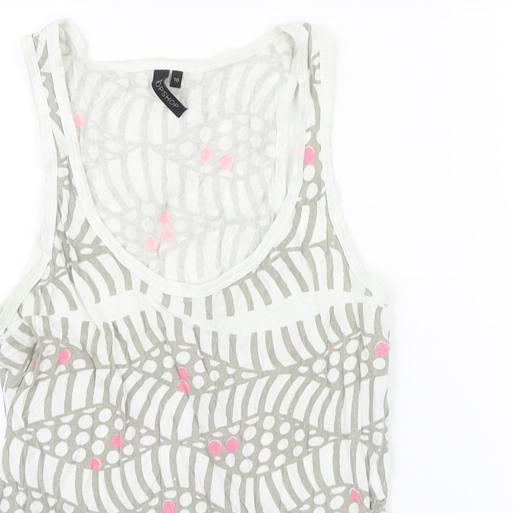 Womens UK Size 10 Top Shop Multicoloured Basic Tank