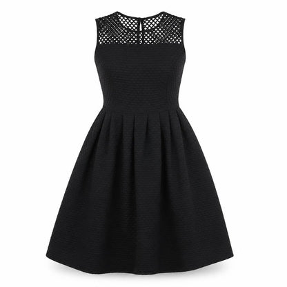 Marks & Spencer Womens Black Polyester A-Line Size 8 Boat Neck Button