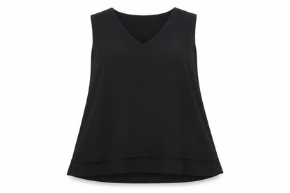 Marks & Spencer Womens Black Polyester Tunic Blouse Size 12 Scoop Neck