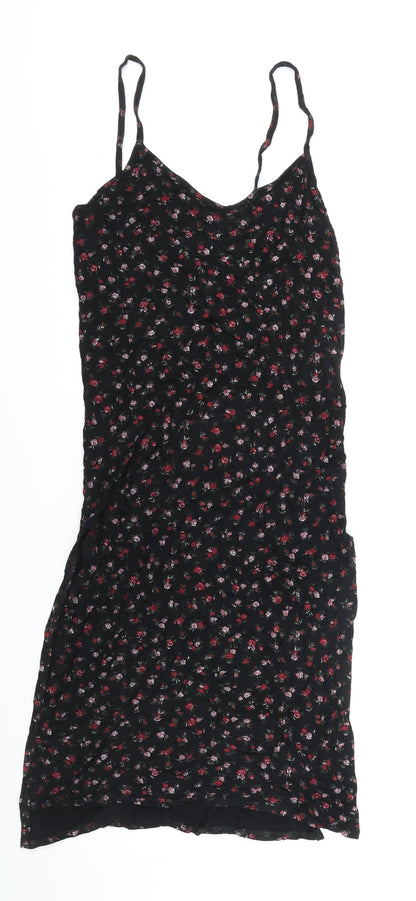 PRETTYLITTLETHING Womens Multicoloured Floral Polyester Tank Dress Size 12 Sweetheart - Side splits