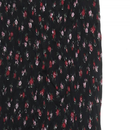 PRETTYLITTLETHING Womens Multicoloured Floral Polyester Tank Dress Size 12 Sweetheart - Side splits