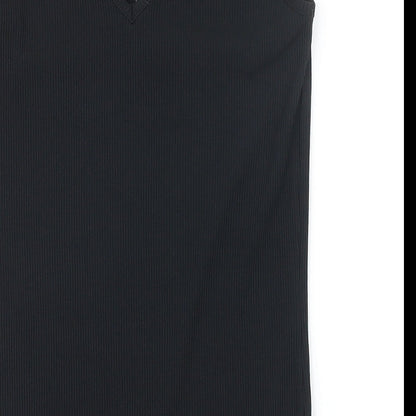 New Look Womens Black Polyester Bodysuit One-Piece Size 14 Snap