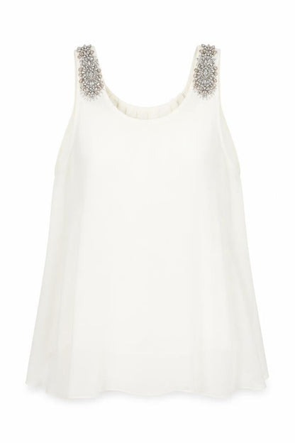 Womens UK Size 10 New Look Ivory Camisole Blouse