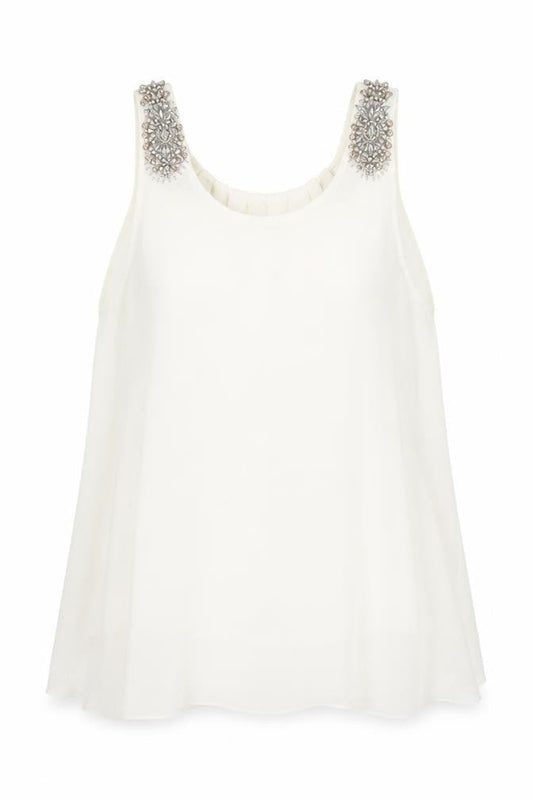 Womens UK Size 10 New Look Ivory Camisole Blouse