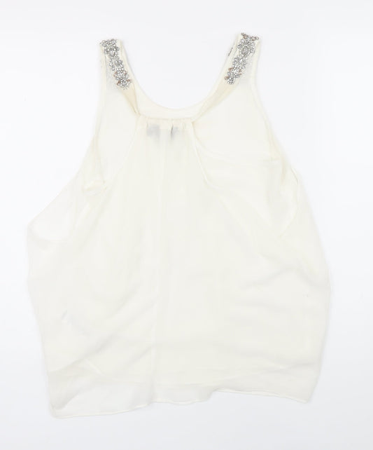 Womens UK Size 10 New Look Ivory Camisole Blouse